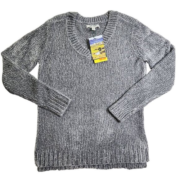 Orvis Womens Grey V-Neck Sweater S 100% Polyester Made In China - Picture 1 of 9